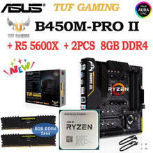 Материнская плата AM4 ASUS TUF GAMING B450M-PRO II + Ryzen 5 5600X + 2 шт. CORSAIR 8 Гб DDR4 PCI-E 3,0 Combo B450 Настольный комплект 2024 - купить недорого