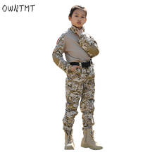 Детские военные тактические боевые штаны, армейские военные штаны, Униформа, детские штаны BDU Gear, пейнтбол, Мультикам, брюки-карго с наколенниками 2024 - купить недорого