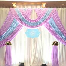 White Wedding Backdrop with Lilac and Tiffany Swags Wedding Decoration 3M x 3M 2024 - buy cheap