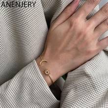 ANENJERY Silver Color Sun Moon Adjustable Bangle for Women Dainty Bracelet Bangle Jewelry Gifts New 2024 - buy cheap