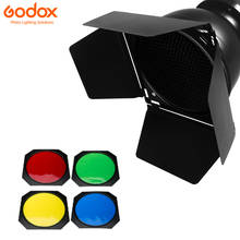 Godox BD-04 Barn Door Honeycomb Grid с 4-цветным гелевым фильтром для стандартного отражателя 2024 - купить недорого