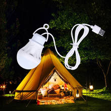 Portable USB LED Lamp Bulb Mini Camping Lantern 5V Hanging Tent Fishing Night Light Book Reading Powerbank Birght Table Lamp 50 2024 - buy cheap