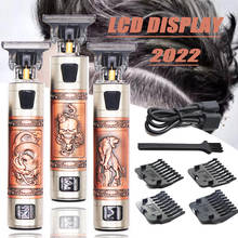 Máquina de cortar cabelo profissional elétrica, aparador de barba e cabelo para homens, usb t9, 2021 2024 - compre barato