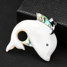 Dolphin Natural Mother of Pearl Shell Pendant Cute Animal Seashells Charms for Jewelry Making DIY Necklace for Women Accessories 2024 - buy cheap