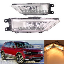 Luz automotiva para volkswagen, luz de neblina, halogênica, para vw tiguan 5n 2016, 2017, 2018, 2019 2024 - compre barato