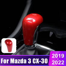 Для Mazda 3 Alexa, 2019, 2020, АБС-пластик, хром, углеродное волокно, автомобильная шестерня, Сменная головка, накладка, украшение, наклейка, автомобильные аксессуары 2024 - купить недорого