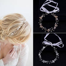 Crystal Flower Bride Simple Hair Band Tiara Leaves Pearl Wedding Headband Dress Headwear Headpiece Bead Ladies Hair Accessories 2024 - buy cheap