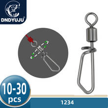 DNDYUJU-conector de pesca giratorio con broche en forma de T 2 #-10 # para anzuelo, señuelo, aparejos, accesorios de pesca de carpa, 10/30 Uds. 2024 - compra barato