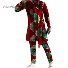 Conjunto de 2 piezas de ropa africana para hombres, camisas y pantalones Dashiki con estampado africano, trajes de talla grande, WYN1280 2024 - compra barato