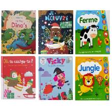 Libro de cartón para padres e hijos, puzle con dibujo de dinosaurio para aprender francés, cabeza de Educación Temprana, imágenes bonitas 2024 - compra barato