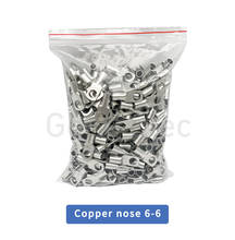 100PCS SC6-6 Tined copper connecting terminal bolt hole cable lugs battery terminals 6mm square wire 2024 - buy cheap