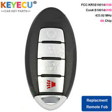 KEYECU Smart Remote Car Key for Nissan Rogue 2017 2018, FOB 4 Buttons - 433.92MHz - Continental NR: S180144109 - KR5S180144106 2024 - buy cheap