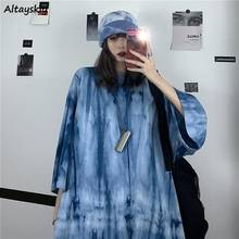 T-shirts Women Cool Tie Dye Design Loose Couple Streetwear Minimalist Vintage Chic Leisure Summer New Unisex Ins Soft Harajuku 2024 - buy cheap