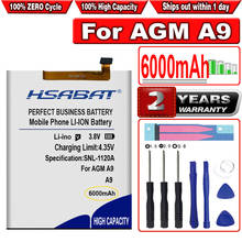 Аккумулятор HSABAT 5800 мач для AGM A9, новые Сменные Аккумуляторы 2024 - купить недорого