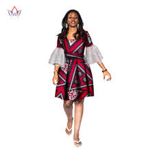 Bintarealwax moda áfrica vestidos para as mulheres rendas puff manga africano roupas para mulheres de alta qualidade bazin riche vestido wy1425 2024 - compre barato