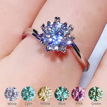 Wholesale Real Moissanite Ring Blue Green Cyan Pink Red Diamond Ring Color D VVS For Women Girlfriend Birthday Gift S925 Silver 2024 - buy cheap