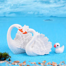 2Pcs/lot White Love Swan Miniature Figurines Animals Fairy Garden Accessories Terrarium Decoration DIY Resin Crafts Supplies 2024 - buy cheap