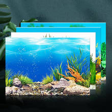 Aquarium Landscape Sticker Poster Fish Tank 3D Background Painting Sticker PVC Double-sided Ocean Sea Plants Backdrop Decor 2024 - buy cheap