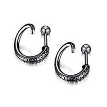 DARHSEN Punk Men Stud Earring Black Silver color Stainless Steel  Fashion Jewelry Gfit 2024 - buy cheap