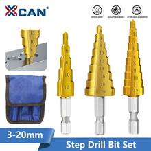 XCAN HSS Step Drill Bit Set 3pcs 3-12mm 4-12mm 4-20mm TiN Coated Wood Metal Hole Cutter Cone Stepped  Drill Bit Set Metal Drills 2024 - buy cheap
