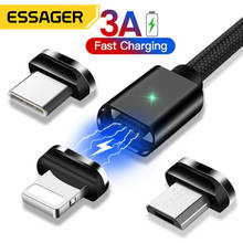 Essager Magnetic Micro USB Cable For iPhone 12 Xiaomi mi Fast Charging Data Wire Cord Magnet Charger USB Type C 3m Phone Cable 2024 - купить недорого