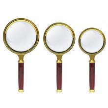 80mm 90mm 100mm Portable Handheld 10X Magnifying Glass Retro Handle Magnifier Eye Loupe Glass 2024 - compre barato