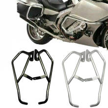 Barra de proteção para moto, proteção dianteira do motor, para bmw k1600gtl 2011 2012 2013 2014, preto e prata 2024 - compre barato