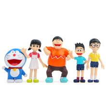 5Pcs/Lot Anime Doraemon Movies TV Cartoon Figure Nobita Nobi Minamoto Shizuka Action Toy Figures 3-6CM 2024 - buy cheap