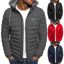 High Quality Men's Warm Windproof Cotton Jacket Fashion Casual Hooded Thick Printed Cotton Men's Jacket 2024 - buy cheap