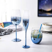 Taça de vinho azul estrelado, taça de vinho 150-540ml, livre de chumbo, cristal, copo de vinho tinto, suco de champanhe, presente para o feriado 2024 - compre barato