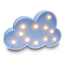 BRELONG-luz nocturna de decoración blanca cálida para habitación de niños, nubes 3D, Navidad, boda, 3V 2024 - compra barato