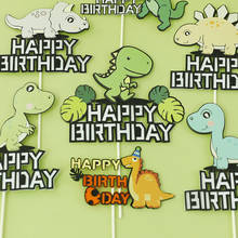 Tema dinossauro feliz aniversário bolo topper festa de aniversário da criança dos desenhos animados decoração barra de doces chá de fraldas crianças fontes de festa 2024 - compre barato