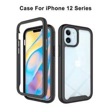 2 in 1 Hybrid Rugged Armor Shockproof Case For iPhone 12 Mini 11 13 Pro Max Xs XR X 8 7 6 6s Plus SE 2022 Transparent Back Cover 2024 - buy cheap