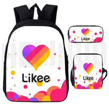 3D Print "LIKEE 1 (Like Video)" Backpack Russia Type Likee Bag 3pcs/set Zipper Pencil Case Bagpack Bookbag School Bags Girls Boy 2024 - buy cheap