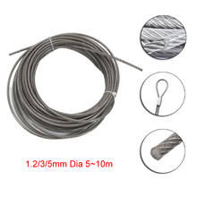 1.2/3/5mm Dia 5~10m Long PVC Coated Steel Wire Cable 304-Stainless-Steel Flexible Wire Rope Soft Clothesline Fishing Lifting 2024 - compre barato