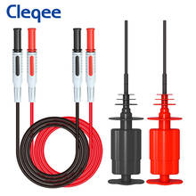 Cleqee-Kit de cables de prueba P1032A, multímetro con enchufe Banana de 4mm, gancho de prueba Flexible de alto voltaje, Clip, sondas de prueba aisladas 2024 - compra barato