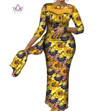 Африканские традиционные платья для девушек, искусственная африканская Базина для женщин, Дашики с рукавом до лодыжки 5xl, платье без WY8185 2024 - купить недорого