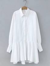 Vestido de camisa feminino com gola v preto e branco, moda casual de 2020, mini vestidos soltos de manga lanterna para mulheres d5222 2024 - compre barato
