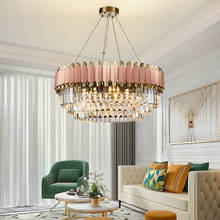 Modern Crystal Rose Gold Rectangle Chandelier Lighting For Dining Room Bedroom Round Chandeliers Living Room Light Fixtures 2024 - buy cheap