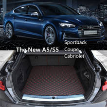 Leather Car Trunk Mat Cargo Liner for audi a5 s5 coupe sedan 2018 2019 2020 2021 2022 interior accessories sportback s line 2024 - buy cheap