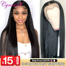 Cynosure HD Transparent Lace Front Human Hair Wigs Pre Plucked 180% Density 13X4/13X6 Remy Brazilian Straight Lace Wig for Women 2024 - купить недорого