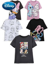 Disney Family T-Shirt Fashion Winnie the Pooh Mickey Mouse Stitch Fairy Dumbo SIMBA Cartoon Print Women T-Shirt Cotton Tee Tops 2024 - buy cheap
