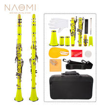 Naomi-clarinete bb profissional, kit com 17 teclas banhadas de níquel + palhetas + correia + estojo + componentes, amarelo 2024 - compre barato