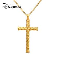 DARHSEN Brand Gold Silver Color Stainless Steel Simple Male Men Christian Cross Pendants & Necklace Fashion Jewelry 2024 - buy cheap