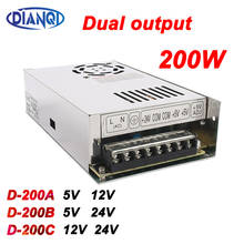 Dual output power supply 200w 5V 10A and 24V 6A power suply D-200B ac dc converter good quality 2024 - buy cheap