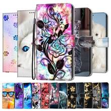 Painted Leather Flip Phone Case For Samsung Galaxy M51 Case M515F Flower Wallet Card Holder Stand Book Cover Bags 2024 - buy cheap