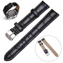 Black Brown Leather Replacement Strap Classic Steel Buckle Wrist Watch Band Universal Adjustable Strap 14/16/18/20/22 mm 2024 - buy cheap