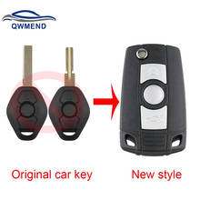 QWMEND 3Buttons Remote Car key shell Case For BMW HU92 or HU58 Blade For BMW 3 5 7 SERIES Z3 Z4 E38 E39 E46 New style key Case 2024 - buy cheap