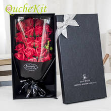 Букет искусственных роз в коробке, ароматическое мыло, цветы для подружки, подарок на день Святого Валентина, юбилей, набор цветов, мыло, розы 2024 - купить недорого