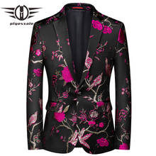 2020 nova chegada blazer casual masculino marca de luxo dos homens flor floral impresso baile blazers elegante 6xl blazer terno jaqueta q988 2024 - compre barato